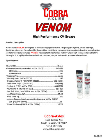 Grasa Cv de alto rendimiento Venom